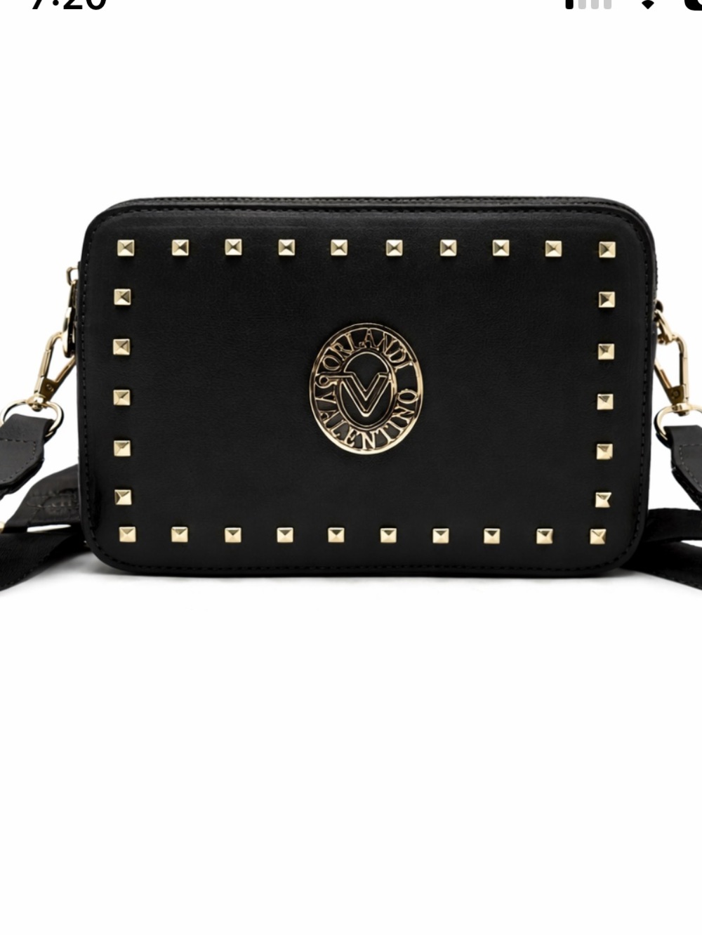 Valentino Orlandi Black Studded “Tamara” Premium Vegan Leather Bag NWT